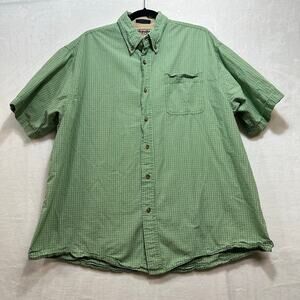 Wrangler Hero Green Check Men's Short Sleeve Buttoned‎ Shirt Size XL Large Woven